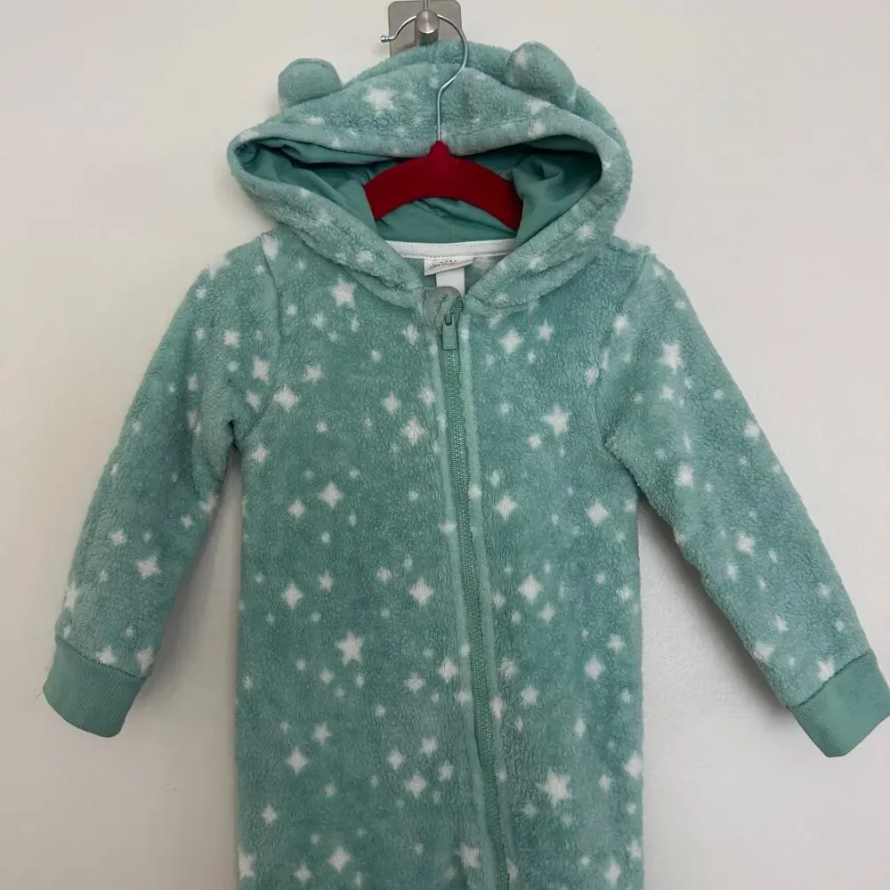 Carter’s Cozy Fleece Rompers, Bear and Stars, Bundle of 2